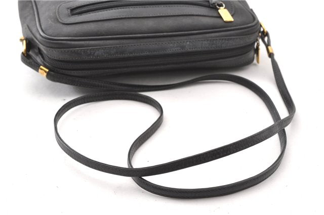 Authentic GUCCI Micro GG PVC Leather Shoulder Cross Body Bag Purse Black 0020G