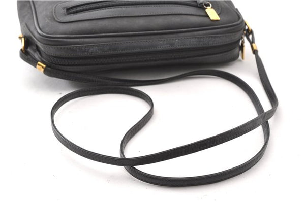 Authentic GUCCI Micro GG PVC Leather Shoulder Cross Body Bag Purse Black 0020G