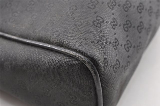 Authentic GUCCI Micro GG PVC Leather Shoulder Cross Body Bag Purse Black 0020G