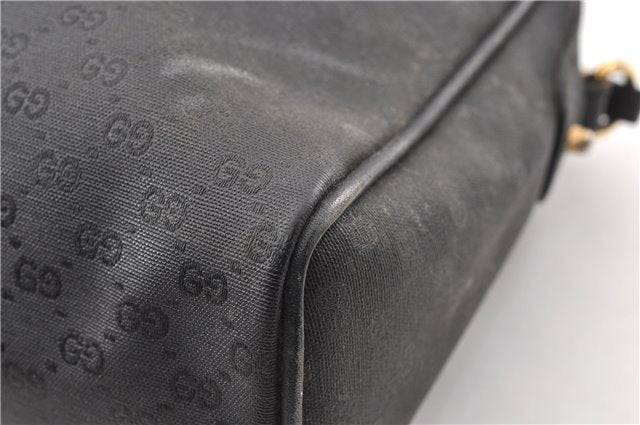 Authentic GUCCI Micro GG PVC Leather Shoulder Cross Body Bag Purse Black 0020G