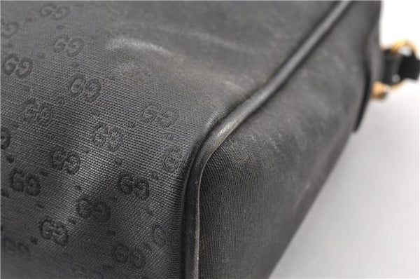 Authentic GUCCI Micro GG PVC Leather Shoulder Cross Body Bag Purse Black 0020G