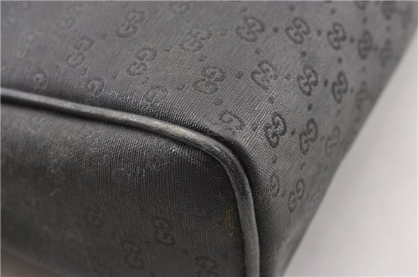 Authentic GUCCI Micro GG PVC Leather Shoulder Cross Body Bag Purse Black 0020G