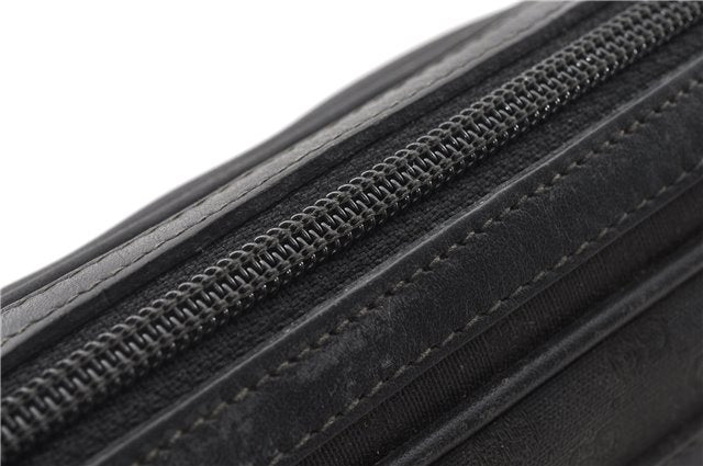 Authentic GUCCI Micro GG PVC Leather Shoulder Cross Body Bag Purse Black 0020G