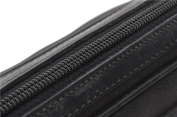 Authentic GUCCI Micro GG PVC Leather Shoulder Cross Body Bag Purse Black 0020G