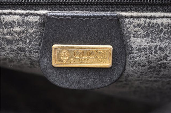 Authentic GUCCI Micro GG PVC Leather Shoulder Cross Body Bag Purse Black 0020G