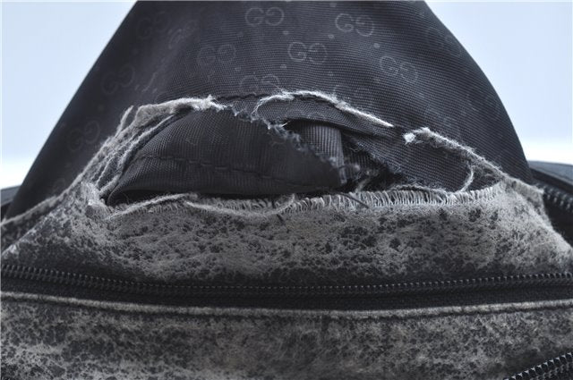 Authentic GUCCI Micro GG PVC Leather Shoulder Cross Body Bag Purse Black 0020G