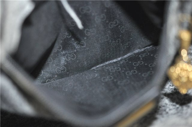 Authentic GUCCI Micro GG PVC Leather Shoulder Cross Body Bag Purse Black 0020G