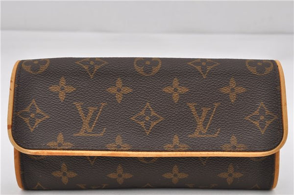 Authentic Louis Vuitton Monogram Pochette Twin PM Shoulder Bag M51854 LV 0021F