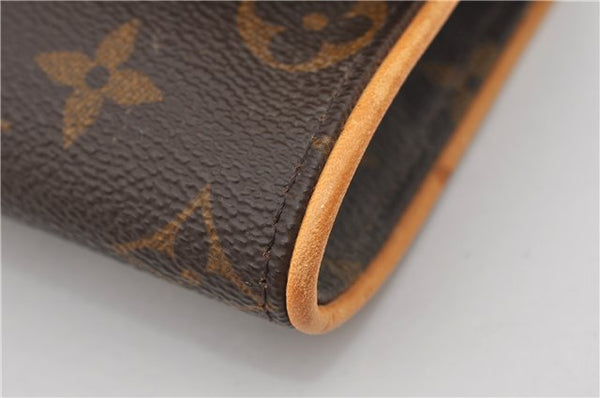 Authentic Louis Vuitton Monogram Pochette Twin PM Shoulder Bag M51854 LV 0021F