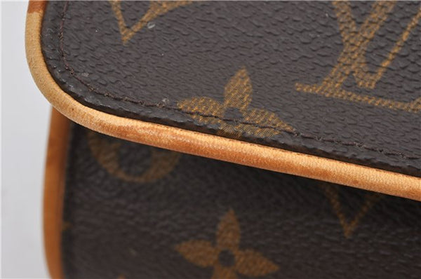 Authentic Louis Vuitton Monogram Pochette Twin PM Shoulder Bag M51854 LV 0021F