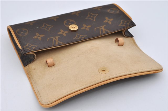 Authentic Louis Vuitton Monogram Pochette Twin PM Shoulder Bag M51854 LV 0021F