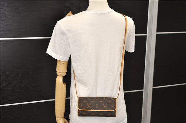 Authentic Louis Vuitton Monogram Pochette Twin PM Shoulder Bag M51854 LV 0021F