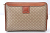 Authentic CELINE Macadam Blason Pattern Clutch Hand Bag PVC Leather Beige 0021G