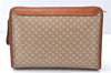 Authentic CELINE Macadam Blason Pattern Clutch Hand Bag PVC Leather Beige 0021G
