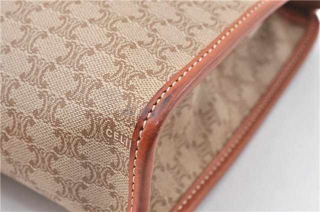 Authentic CELINE Macadam Blason Pattern Clutch Hand Bag PVC Leather Beige 0021G