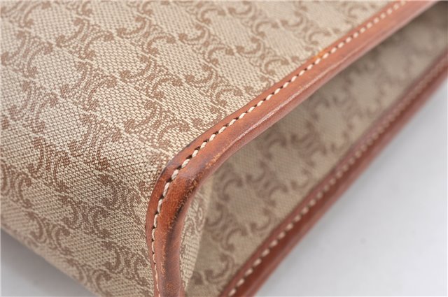 Authentic CELINE Macadam Blason Pattern Clutch Hand Bag PVC Leather Beige 0021G