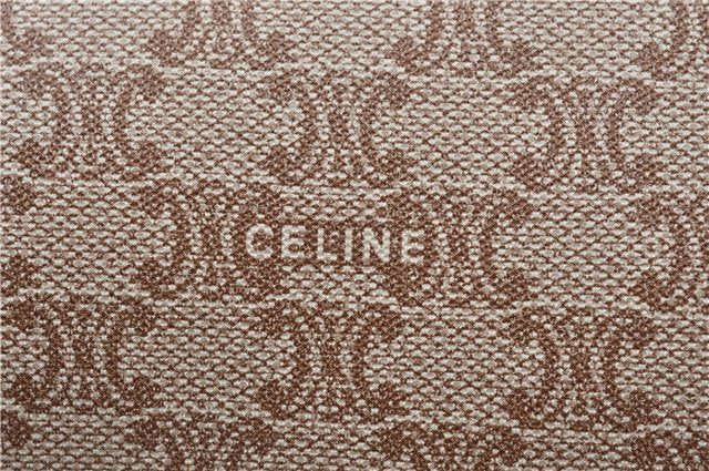 Authentic CELINE Macadam Blason Pattern Clutch Hand Bag PVC Leather Beige 0021G