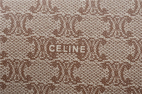 Authentic CELINE Macadam Blason Pattern Clutch Hand Bag PVC Leather Beige 0021G