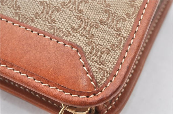 Authentic CELINE Macadam Blason Pattern Clutch Hand Bag PVC Leather Beige 0021G