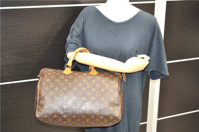 Authentic Louis Vuitton Monogram Speedy 35 Hand Bag M41524 LV 0023D