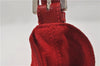 Authentic FENDI Shoulder Hand Bag Purse Suede Leather Red 0023E