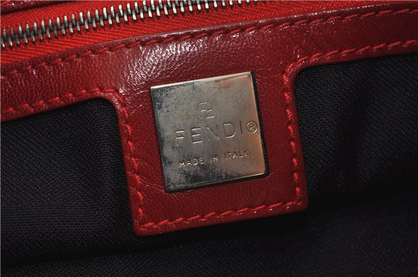 Authentic FENDI Shoulder Hand Bag Purse Suede Leather Red 0023E