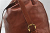 Authentic GUCCI Vintage Bamboo Backpack Purse Leather Brown Junk 0023G
