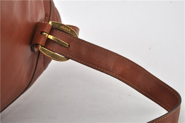 Authentic GUCCI Vintage Bamboo Backpack Purse Leather Brown Junk 0023G