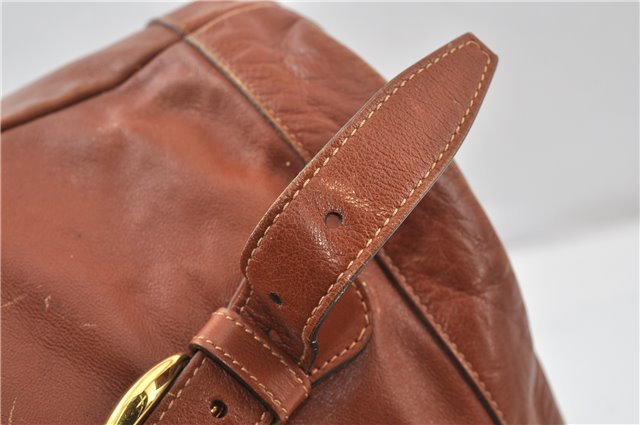 Authentic GUCCI Vintage Bamboo Backpack Purse Leather Brown Junk 0023G