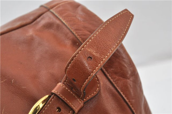 Authentic GUCCI Vintage Bamboo Backpack Purse Leather Brown Junk 0023G