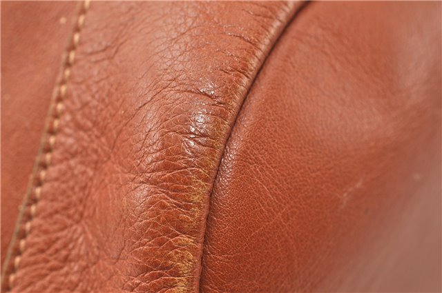 Authentic GUCCI Vintage Bamboo Backpack Purse Leather Brown Junk 0023G