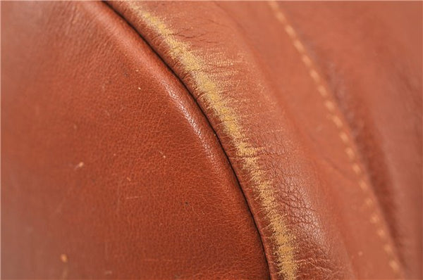 Authentic GUCCI Vintage Bamboo Backpack Purse Leather Brown Junk 0023G