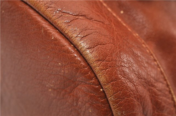 Authentic GUCCI Vintage Bamboo Backpack Purse Leather Brown Junk 0023G