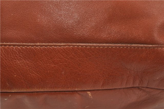 Authentic GUCCI Vintage Bamboo Backpack Purse Leather Brown Junk 0023G