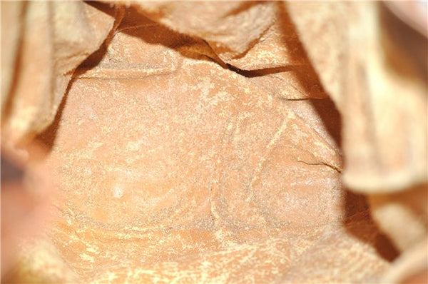 Authentic GUCCI Vintage Bamboo Backpack Purse Leather Brown Junk 0023G