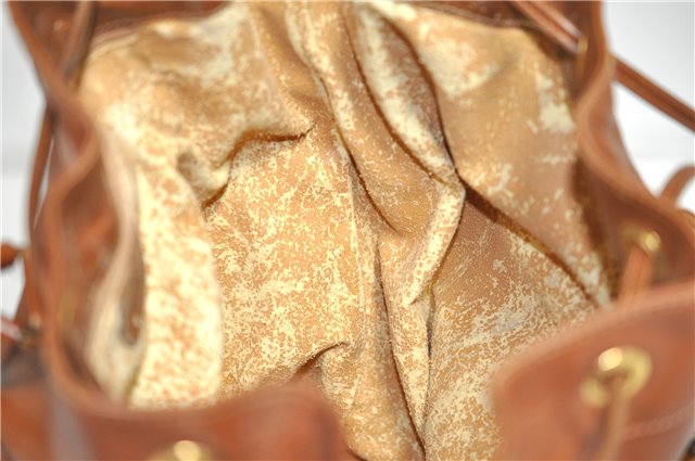 Authentic GUCCI Vintage Bamboo Backpack Purse Leather Brown Junk 0023G