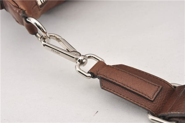 Authentic PRADA Leather Nappa Vintage Shoulder Cross Body Bag Brown 0024G