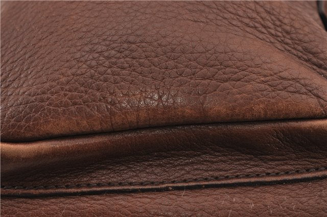 Authentic PRADA Leather Nappa Vintage Shoulder Cross Body Bag Brown 0024G