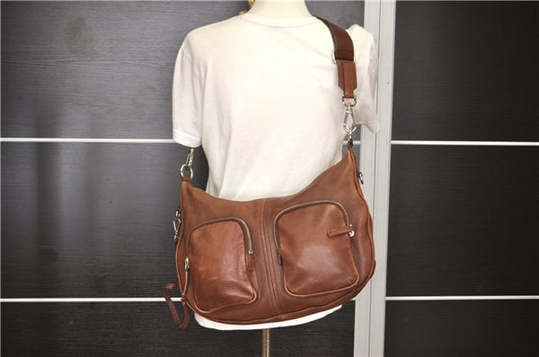 Authentic PRADA Leather Nappa Vintage Shoulder Cross Body Bag Brown 0024G
