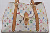 Auth Louis Vuitton Multicolor Aurelia MM White Shoulder Tote Bag M40094 LV 0026E