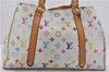 Auth Louis Vuitton Multicolor Aurelia MM White Shoulder Tote Bag M40094 LV 0026E