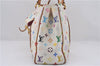 Auth Louis Vuitton Multicolor Aurelia MM White Shoulder Tote Bag M40094 LV 0026E