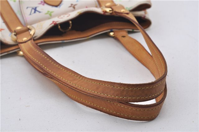 Auth Louis Vuitton Multicolor Aurelia MM White Shoulder Tote Bag M40094 LV 0026E