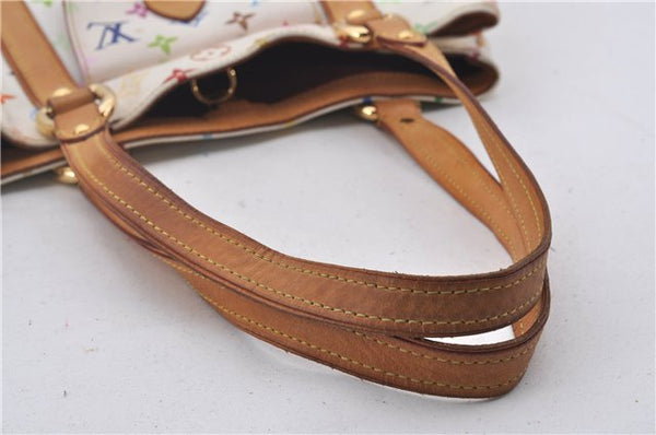 Auth Louis Vuitton Multicolor Aurelia MM White Shoulder Tote Bag M40094 LV 0026E