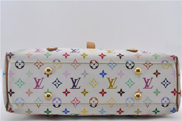 Auth Louis Vuitton Multicolor Aurelia MM White Shoulder Tote Bag M40094 LV 0026E