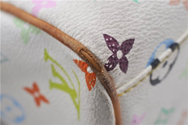 Auth Louis Vuitton Multicolor Aurelia MM White Shoulder Tote Bag M40094 LV 0026E