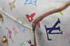 Auth Louis Vuitton Multicolor Aurelia MM White Shoulder Tote Bag M40094 LV 0026E