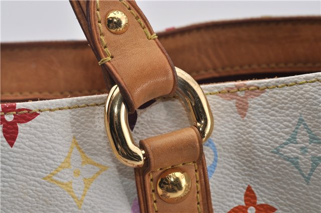Auth Louis Vuitton Multicolor Aurelia MM White Shoulder Tote Bag M40094 LV 0026E