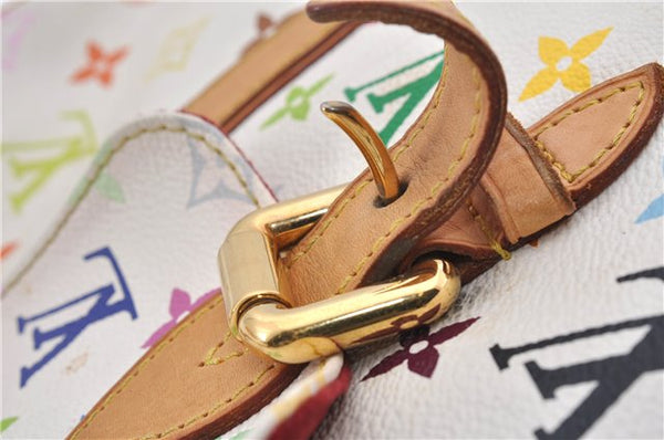 Auth Louis Vuitton Multicolor Aurelia MM White Shoulder Tote Bag M40094 LV 0026E