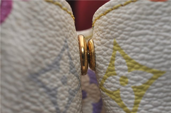 Auth Louis Vuitton Multicolor Aurelia MM White Shoulder Tote Bag M40094 LV 0026E